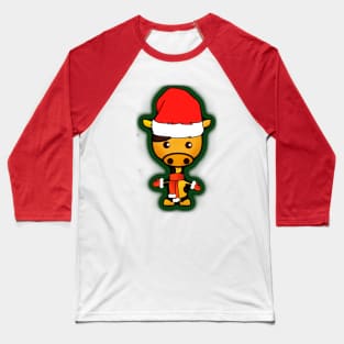 Christmas Giraffe Baseball T-Shirt